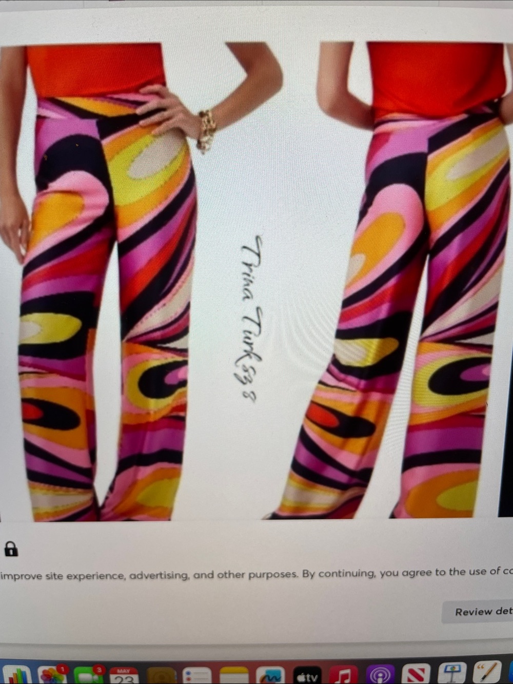 Trina Turk Long Weekend pant in vibrant swirl sz 2 - Picture 4 of 6